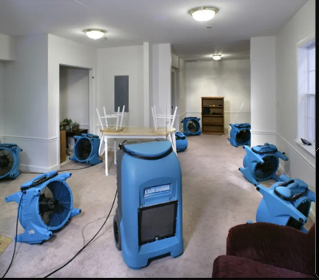 Air movers and dehumidifier setup for Water Extraction & Removal in North Decatur